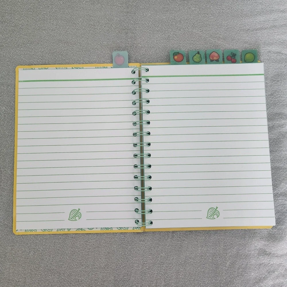 Animal Crossing New Horizons Spiral Notebook CultureFly Nintendo Fruit Tabs